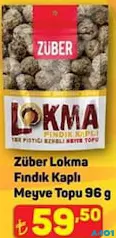 ZÜBER LOKMA FINDIK KAPLI MEYVE TOPU 96 G